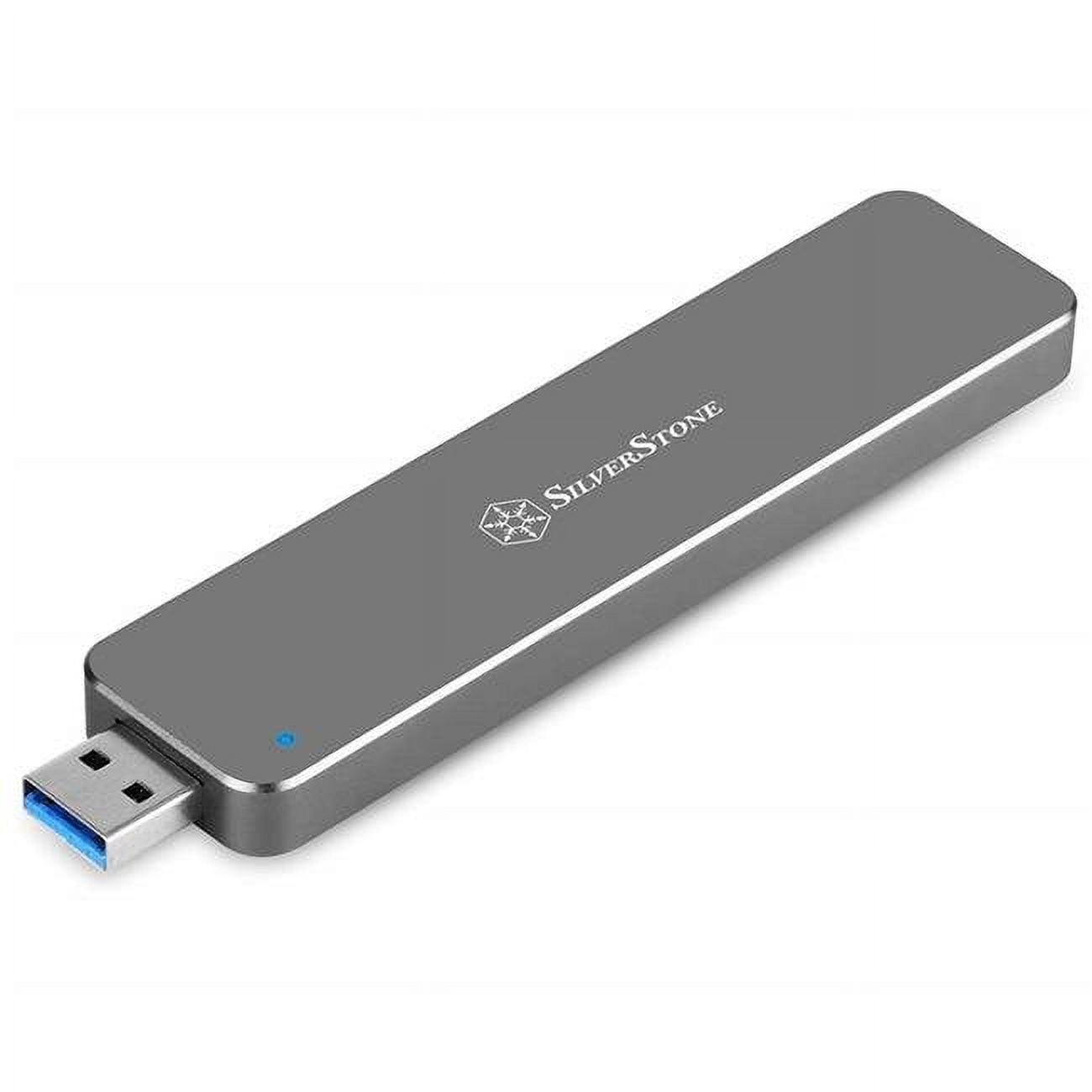 SilverStone Technologies MS09C M.2 SATA SSD to USB 3.1 Generation 2 Enclosure with Retractable Aluminum USB Type-A Housing in Charcoal