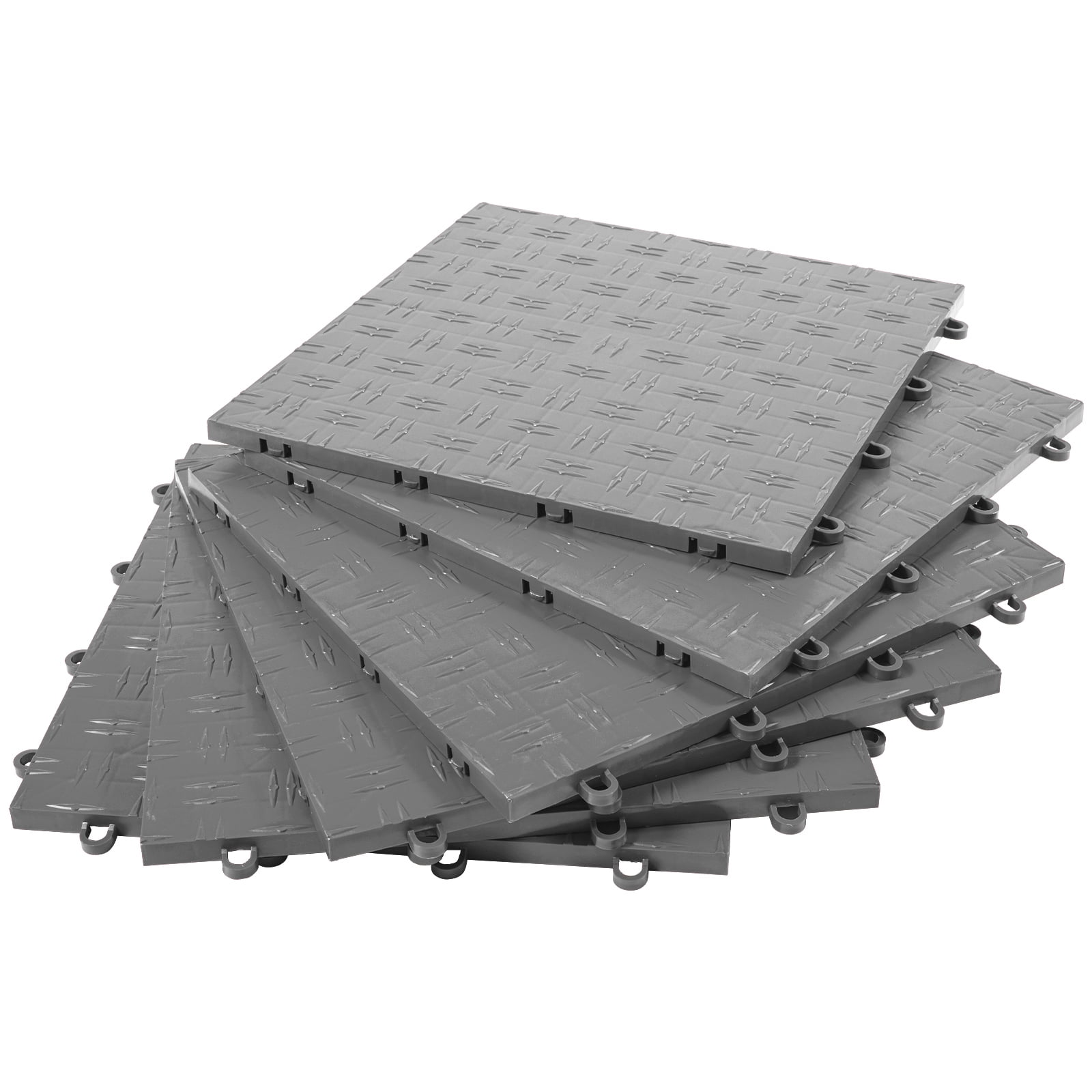VEVOR Garage Tiles Interlocking 12 inchx12 inch Garage Floor Covering Tiles 50-Pack Black Diamond Garage Flooring Tiles Slide-Resistant Modular Garage