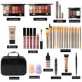 thumbnail image 2 of MTDXILTAI Kit de maquillaje todo en uno para bolsa de almacenamiento de maquillaje, paleta de sombras de ojos de 2 x 14 colores, base líquida, delineadores de ojos, barra de contorno, brillo de labios, 2 of 8