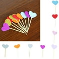 thumbnail image 2 of 30pcs Heart Shape Cake Toppers Insert Cards with Toothpick Cupcake Decorations \- Mixed Light Color, 2 of 9