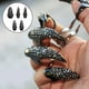 thumbnail image 5 of Juego de anillos de uñas postizas con garra para disfraz de Halloween, anillos completos de cristal punk gótico, tienda de garras, puntas de los dedos curvadas, garras para niñas,, 5 of 5