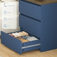 thumbnail image 4 of Homfa 3 Drawers Nightstand Set of 2, Small Sofa Table, Wooden Storage Cabinet for Living Room, Blue Finish, 4 of 8