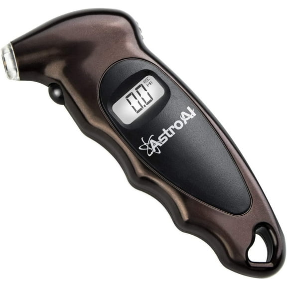 AstroAI Digital Tire Pressure Gauge, Backlit LCD, 3A Battery, 150 PSI, Brown, 1 Pack, for Car/Truck/Bicycle
