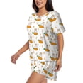 thumbnail image 2 of Kdxio Rabbit And Carrot Print Pajamas Sets for Women Short-Sleeved Pjs with Lounge Shorts Two Piece Sleepwear S-4XL, 2 of 9