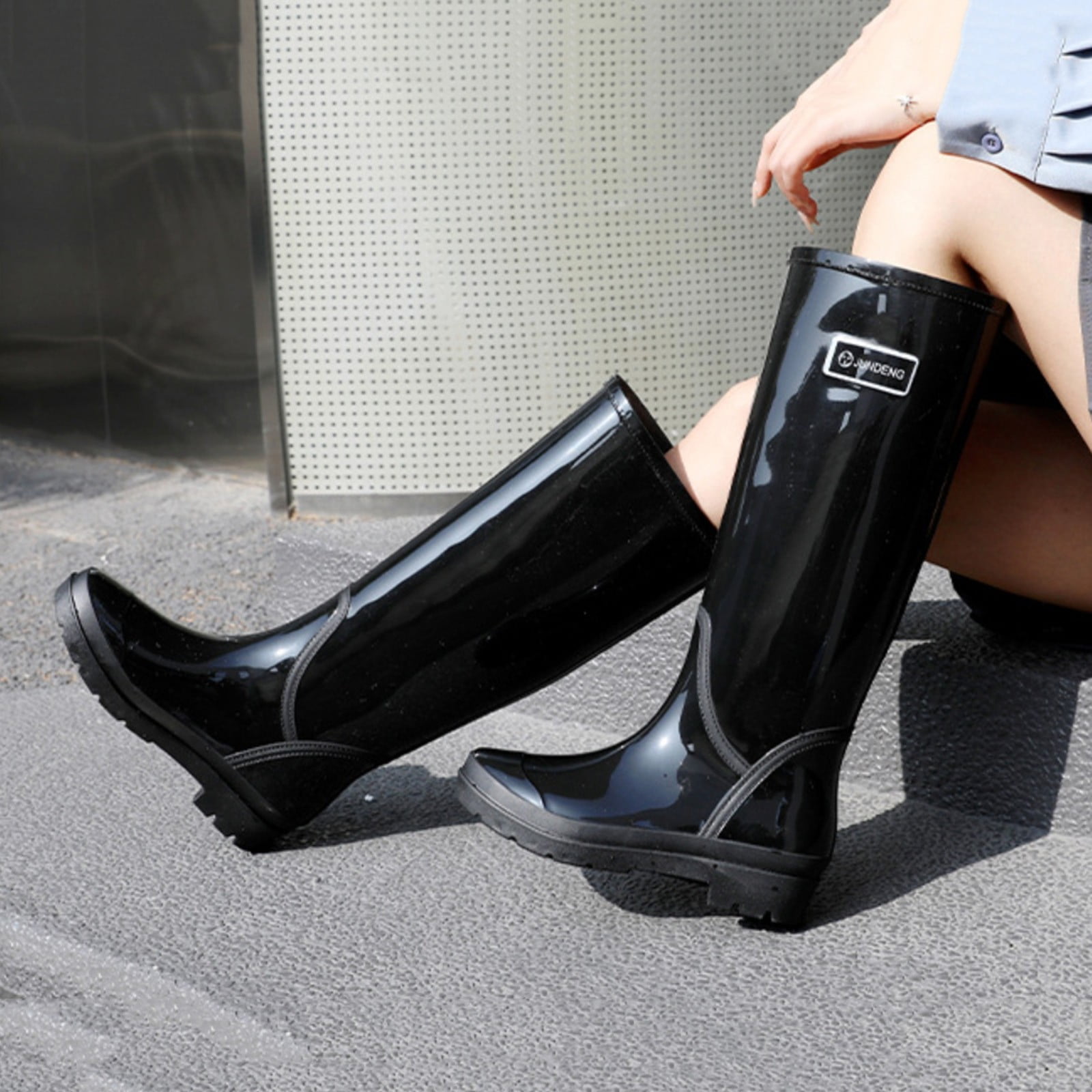 Yindaity Women and Men Waterproof Knee-high Rubber Boots