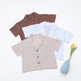 thumbnail image 5 of WOLLED 6M-3T Boys Linen Shorts and Shirt Set for Baby Newborn Summer Solid Color Clothes Set Button up Lapel Shirts Tops and Shorts Outfit, 5 of 11