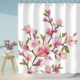 thumbnail image 2 of Pink Floral Shower Curtain for Bathroom Flower Shower Curtain Pink Shower Curtain Flowered Pink and White Bright Pretty Floral Bathroom Decor, 72" W X 72" H, 2 of 6