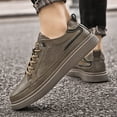 thumbnail image 2 of Men'S Stylish Low-Top Casual Sneakers -   | Sleek Shoe Design | Durable Rubber Sole Comfortable, Durable, and Versatile for Business or Outdoor Wear, Brown with Yellow Accents, Business Casual Shoes, 2 of 8