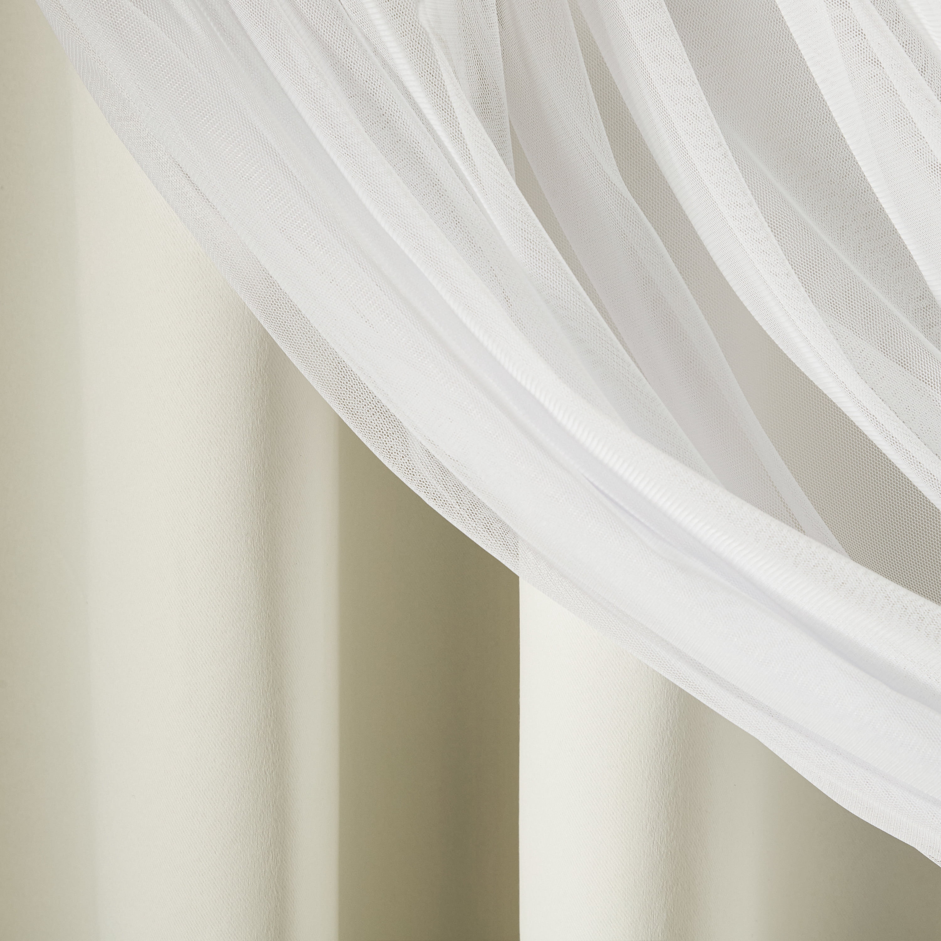 TOWN & COUNTRY LUXE Talia Double Layer Indoor Curtains, Sheer and Room Darkening Blackout, Grommet Top, Energy Efficient, 2-Pack Set, 52"x96", Vanilla