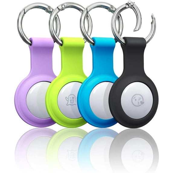 Air Tag. Holder Keychain 4 Pack, Durable Silicone Airtag Case Carabiner Anti-Lost Key Ring for Backpack Luggage Pets