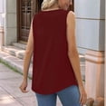 thumbnail image 4 of Tank Tops for Women Summer Outfits 2025 Square Neck Casual Shirts Blouses Claret XXL, 4 of 5