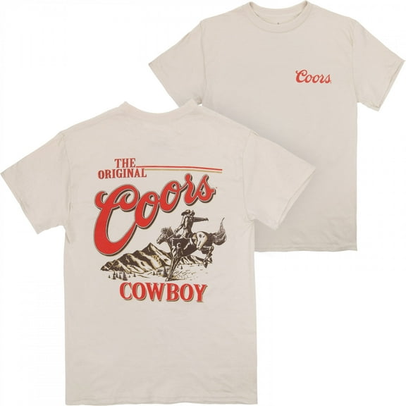 Coors The Original Cowboy Front and Back Print T-Shirt-2XLarge