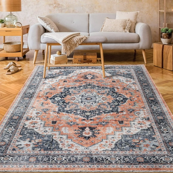 BY COCOON Area Rug 4'x6' | Rugs for Living Room Rugs For Bedrooms Area Rugs Washable Rug Tapis Salon Bedroom Rug Tapis Chambre Carpet For Living Room Rug Carpet For Bedroom Carpet (120 Cm x 180 Cm)