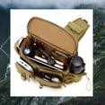 thumbnail image 2 of Naiovety Bolsa de camping espaciosa para aventuras de montañismo, bolso bandolera grande, mochila para hombre, bolsa de pesca carpas marrón, 2 of 6