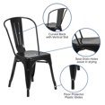 thumbnail image 2 of Black Metal Indoor-Outdoor Stackable Chair, 2 of 9