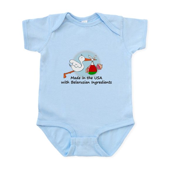 CafePress - Stork Baby Belarus USA Infant Bodysuit - Baby Light Bodysuit, Size Newborn - 24 Months