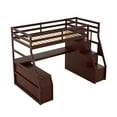 thumbnail image 4 of Bellemave Twin Size Loft Bed with Stairs and Desk, Wooden High Loft Beds Frame with 7 Storage Drawers and 2 Shelves for Kids Teens Adults (Espresso), 4 of 9