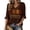 Brown_05, variant on V Neck T Shirts for Women 3/4 Sleeve Fall Themed Maple Tree "Fall Is My Favorite Color" Print Pullover Vintage Soft Loose Autumn Tee Green XXXL
