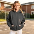 thumbnail image 6 of SJLDQY Girls Hoodies Casual Hooded Sweatshirt Long Sleeve with Pocket Pullover Tops Size -, 6 of 7