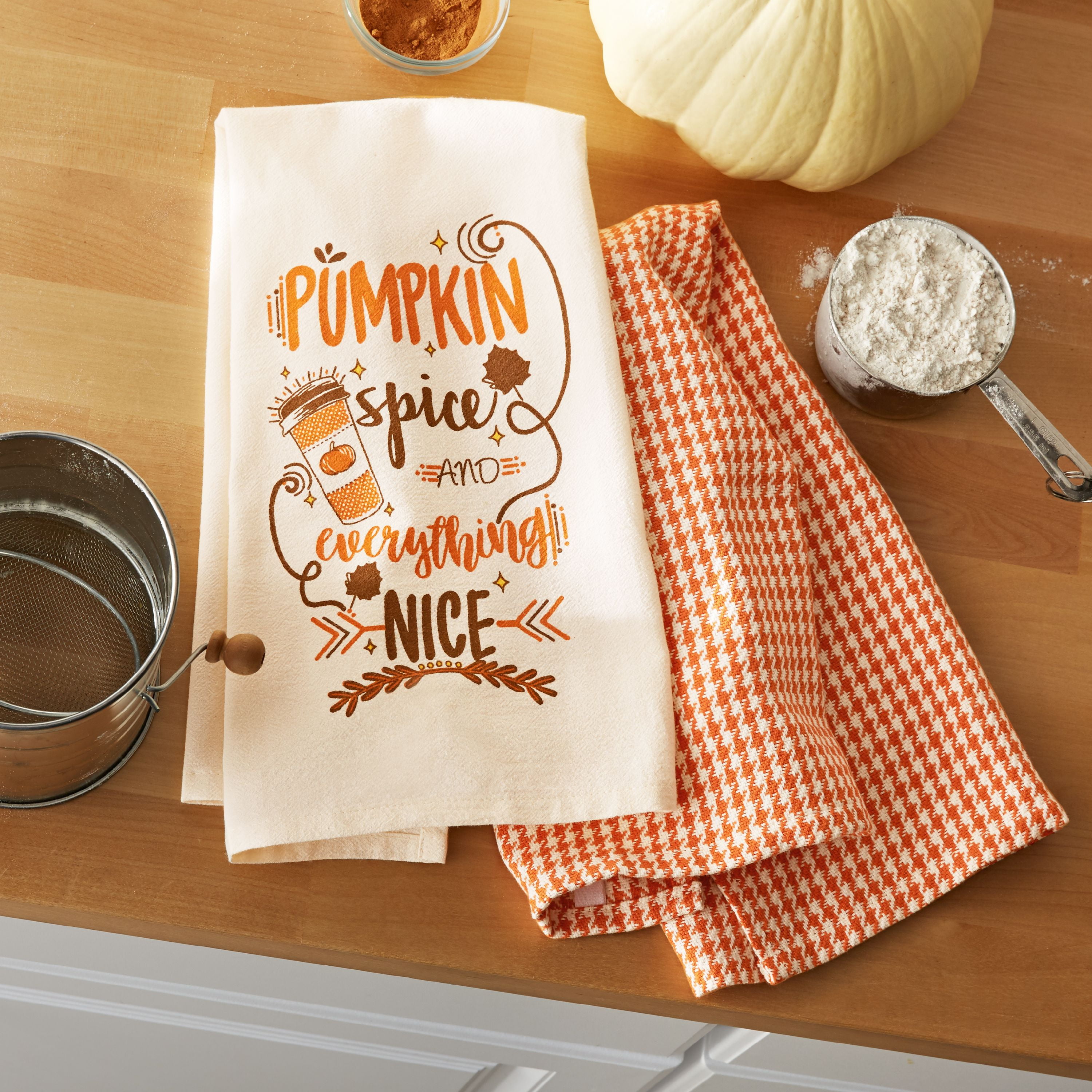Mainstays Harvest Happy Fall Kitchen Towel 2 Count Walmart Com Walmart Com