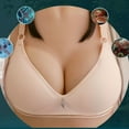 thumbnail image 5 of asdoklhq Bras for Women Plus Size Clearance Woman's Fashion Plus Size Wire Free Comfortable Push Up Hollow Out Bra Underwear, 5 of 6