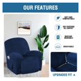 thumbnail image 4 of EIGTHTAIL Housse Extensible en Velours pour Fauteuil Inclinable 1 Pce Housse Douce pour Fauteuil Inclinable Housse de Fauteuil Inclinable Protecteur pour Fauteuil Inclinable - Bleu Paon, 4 of 7
