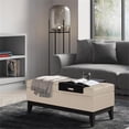 thumbnail image 1 of Oregon 42"W Rectangle Storage OttomanBench with Tray in Satin Cream Faux Leather, 1 of 9