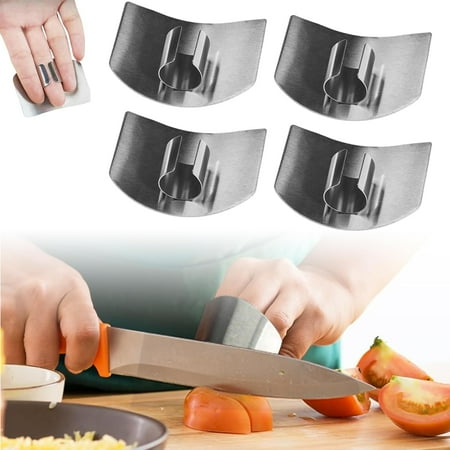Stainless Steel Finger Guard, 2026 New Finger Guards for Cutting Food Finger Guard Protector, Kitchen Slicing Tool Finger Protector for Dicing Chopping (4 Pc)