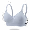 thumbnail image 2 of Daiosportswear Wireless Tshirt Bra for Women Comfort Adjustable Strap No Underwire Seamless Full Coverage Everyday Bras Blue 38, 2 of 8