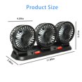 thumbnail image 3 of Ventilador de enfriamiento para auto Chynexus de 3 cabezales, USB, 2 velocidades, rotación de 360°, 3 of 8
