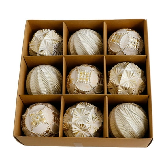 Ke1Clo 9PCS Christmas Ornament Set, Gold 80mm 3.15 Inch Large Shatterproof Christmas Ball, Christmas Tree Ornaments, Christmas Ornaments for Christmas Tree Decorations