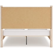 Signature Design by Ashley Cadmori Queen Upholstered Panel Bed with Two-Tone Finish and Rails