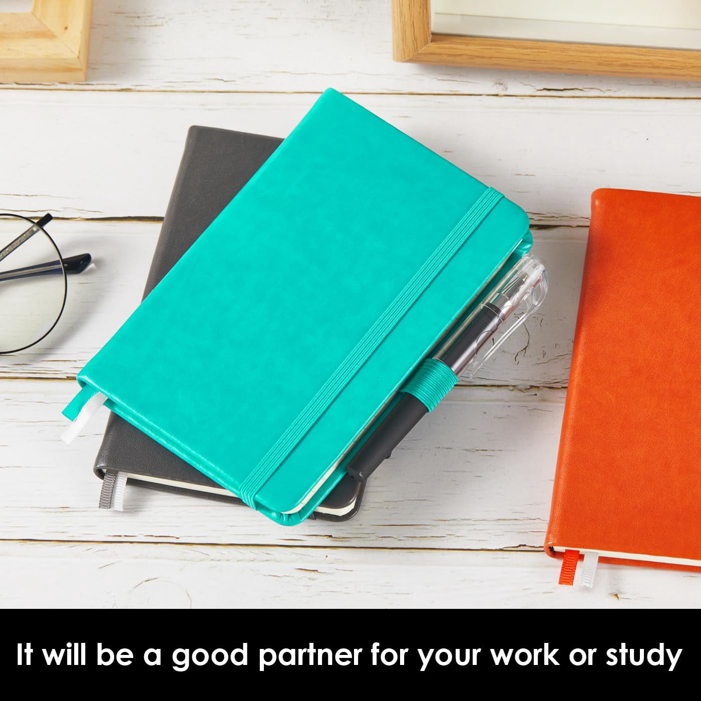 Small Pocket Notebook Journal For Men/women  3 Pack A6 Mini Notepad Note Book 3.7" X 5.7" With Pen Holder Work Travel Writing Leather Grey