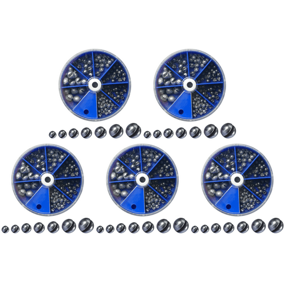 Peggybuy 7 Sizes Round Fishing Line Sinker 0.2/0.28/0.38/0.5/0.8/1.5/2g Split Shot Sinker