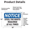 thumbnail image 2 of (2 Pack) Steel Toe Boots Required At All Times OSHA Notice Sign, 2 of 7