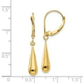 thumbnail image 3 of 14k Yellow Gold Teardrop Dangle Leverback Earrings Drop, 3 of 7