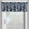 thumbnail image 2 of Ambesonne Navy Valance Pack of 2, Tangled Ocean Marine Theme, 54"X18", Navy Blue and White, 2 of 5