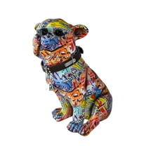 French Bulldog Painted with Graffiti Colors Resin Statue Size: 18" x 11" x 19"H