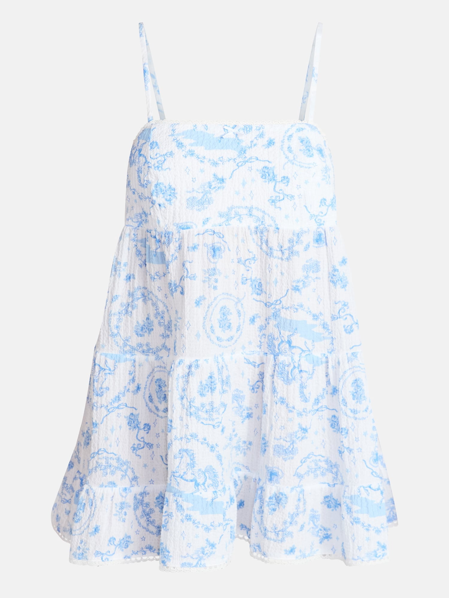 No Boundaries Sleeveless Tiered Babydoll Sleep Dress, Women's XS-XXL