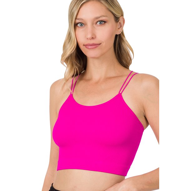 pink crop cami top