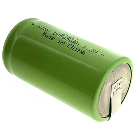 8000mAh 1.2V NiMH D Size High Capacity Rechargeable Battery w/ Tabs