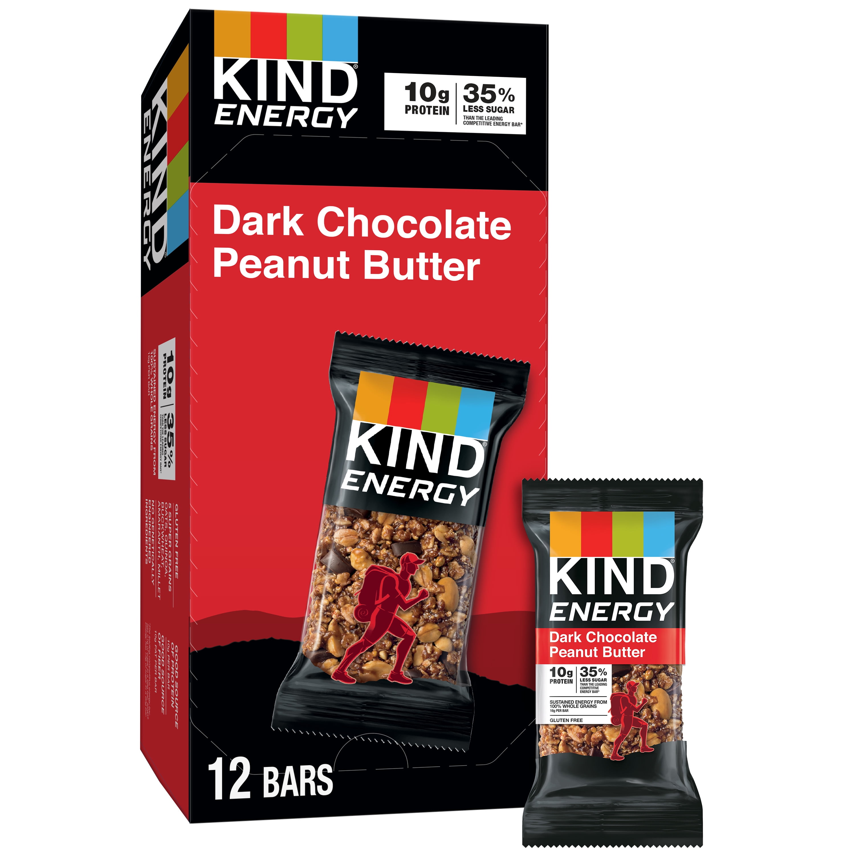 KIND Energy Bar, Chocolate Peanut Butter, 2.1 oz, 12 Count