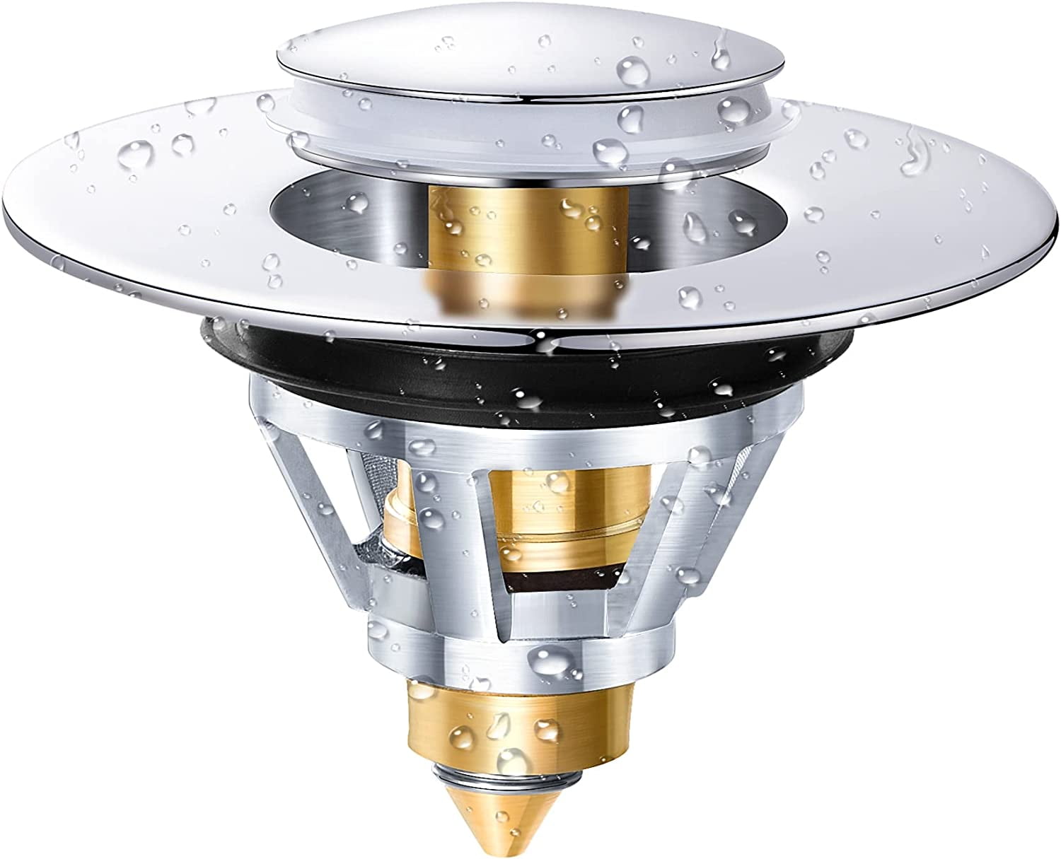 2 Pièces Bonde De Lavabo Universel Pop Up 34-40mm,Bonde De