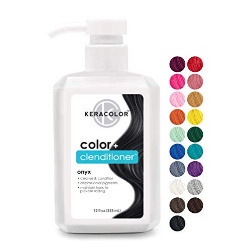 Keracolor Clenditioner Teinture Capillaire à l'Onyx - Revitalisant Déposant de Couleur Semi-Permanente, Sans Cruauté, 12 Fl Oz