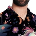 thumbnail image 5 of Starry Unicorn Men's Short Sleeve Spread Collar Tops, Casual Button Down Shirts, Printed Summer Beach Shirts, Unisex, 5 of 6