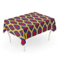 thumbnail image 1 of LADDKE Colorful Bauhaus Blue Red and Yellow Enhanced Ikat Ogee Tablecloth Table Desk Cover Home Party Decor 60x104 inch, 1 of 1
