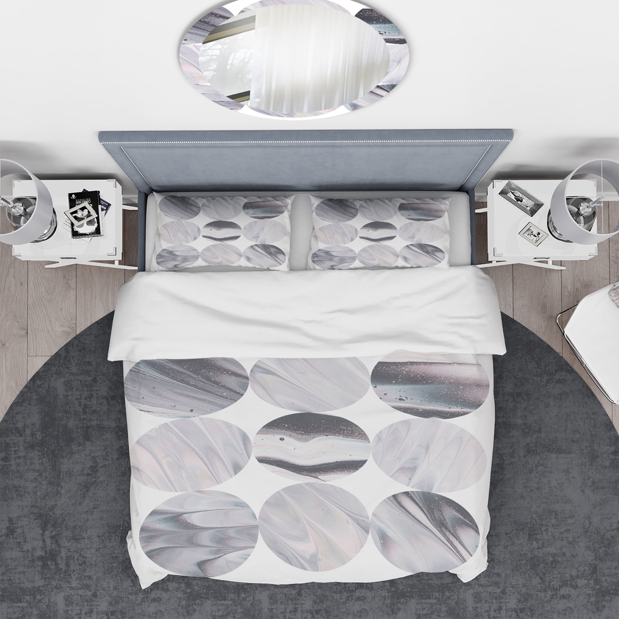 Designart 'Circle Marble III' Geometric Duvet Cover Set
