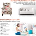thumbnail image 5 of CHUNTIAN Polyester Wing Chair Covers 2 Piece Stretch Wingback Chair Slipcover Solid Wingback Armchair Covers with Elastic Bottom for Living Room Bedroom Wingback Chair,A32, 5 of 5