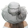 thumbnail image 2 of Hontri Ken/tucky Derby Hats for Women in Sale, Women's Retro Floral Mesh Sun Hat Beach Sun Hat with Sun Church Tea Party Fascinator Hats for Mother Ladies Girls, 2 of 4