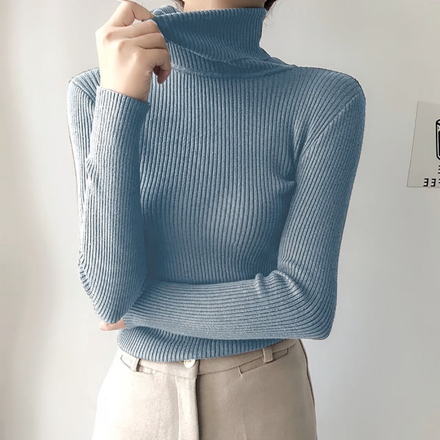 EGNMCR Turtleneck Sweater for Men,Sweaters for Men Long Sleeved High Neck Base Sweater Solid Color Pullover Sweater Knitted High Neck Sweater Womens top